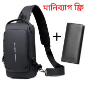 https://www.priyomarket.com/USB charging sport sling Anti-theft shoulder bag black New with moneybag